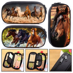 Animal Horse Print Pencil Bag for Kids