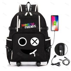 Game Cosplay Rainbow Backpack for Boys Girls Student School
