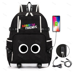 Game Cosplay Rainbow Backpack for Boys Girls Student School