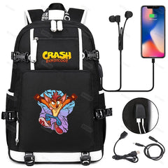 Game Crash Bandicoot Backpack for School Teenage Boys Girls Rucksack