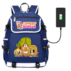 Cuphead Print Backpack USB Charging Knapsack Unisex Packsack