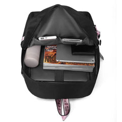 FNF USB Boys Girls School Backpack Canvas Travel Laptop Bagpack
