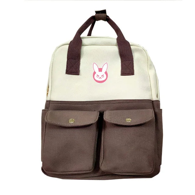 OW Anime Backpack DVA Rabbit Canvas School Bags Laptop Shoulder Travel B