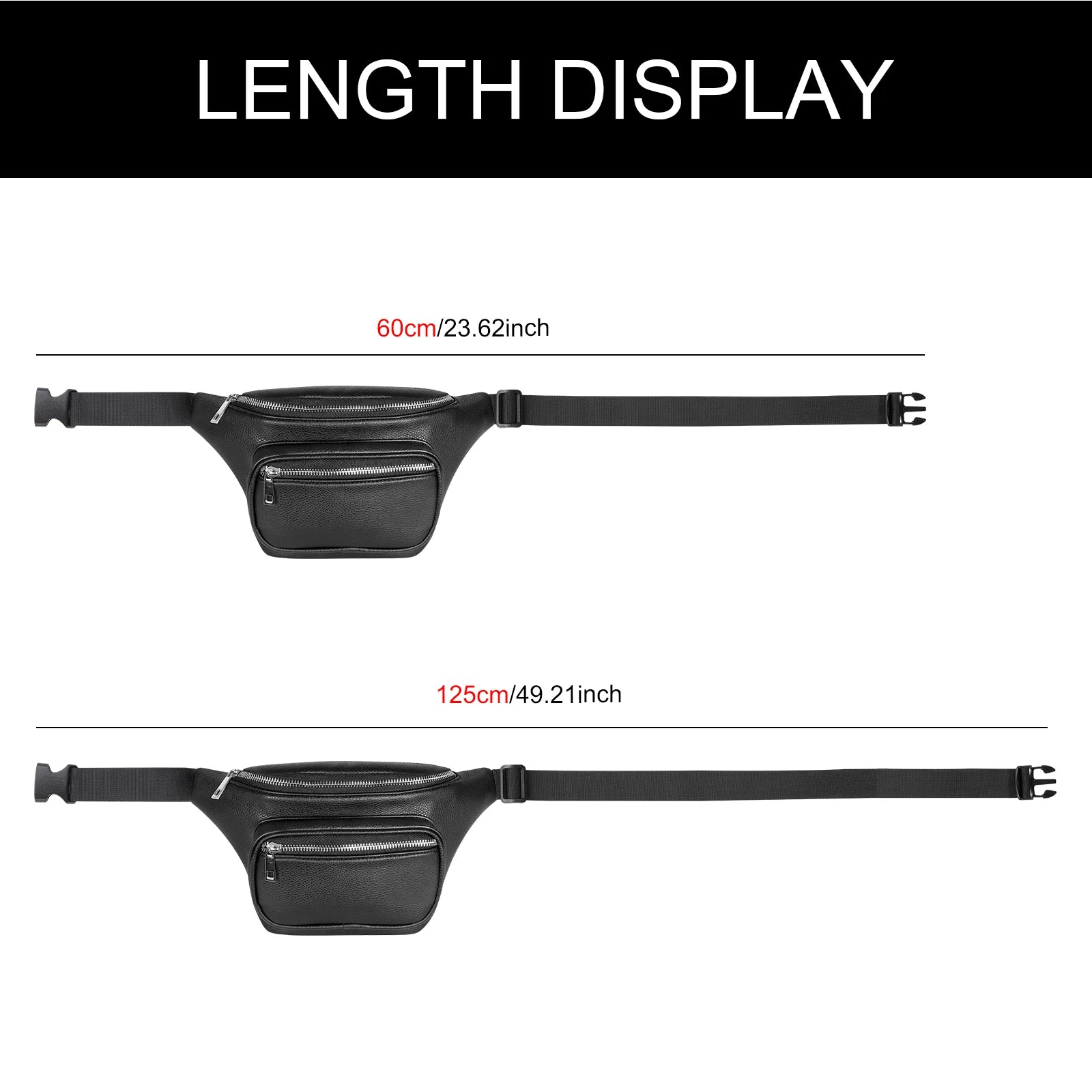 Geestock Waist Pack Bag PU Leather Belt Bags Fanny Pack Adjustable Belt