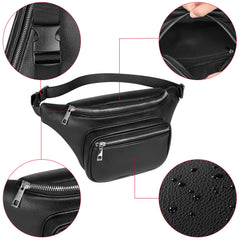 Geestock Waist Pack Bag PU Leather Belt Bags Fanny Pack Adjustable Belt