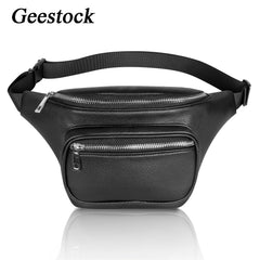 Geestock Waist Pack Bag PU Leather Belt Bags Fanny Pack Adjustable Belt