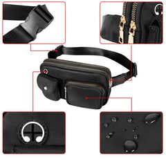 Geestock Fanny Pack for Women Double Zipper Waterproof Waist Bags