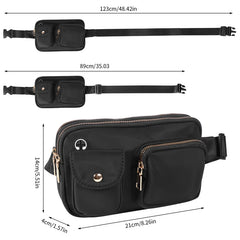 Geestock Fanny Pack for Women Double Zipper Waterproof Waist Bags