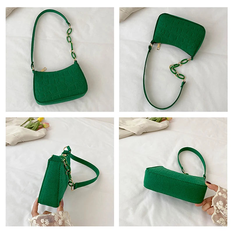 Geestock Felt Shoulder Bags For Women Advanced Texture Armpit Handbags Purses