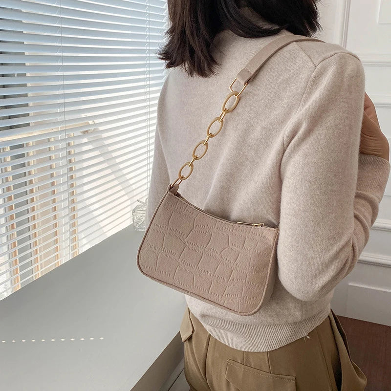 Geestock Felt Shoulder Bags For Women Advanced Texture Armpit Handbags Purses