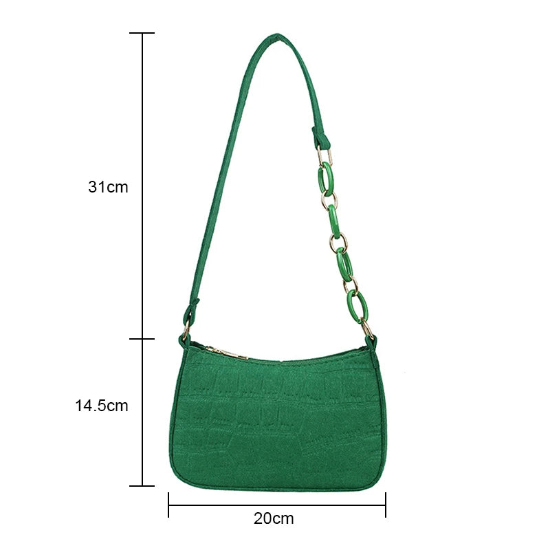 Geestock Felt Shoulder Bags For Women Advanced Texture Armpit Handbags Purses