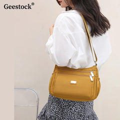 Geestock Women Shoulder Bag Waterproof Oxford Canvas Crossbody Bag