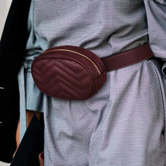 Geestock Women Waist Packs Bag PU Leather Round Belt Bag Female Fanny Pack