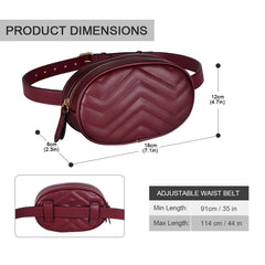 Geestock Women Waist Packs Bag PU Leather Round Belt Bag Female Fanny Pack