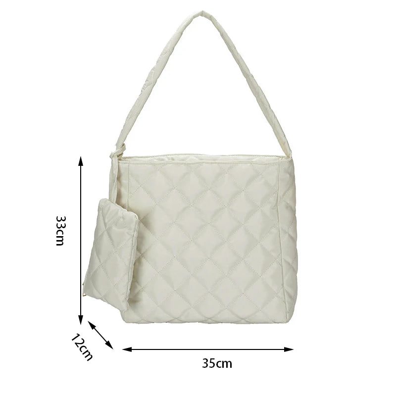 Geestock Women's Large Shoulder Bag Padded Handbag Nylon Cotton Totes Bag