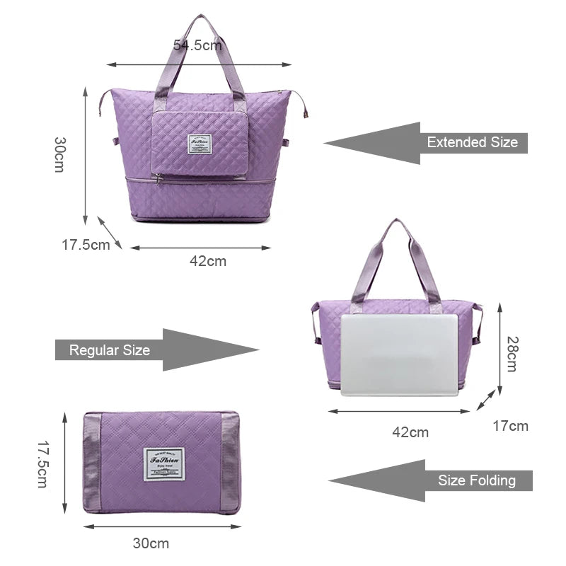 Geestock Foldable Travel Bag Wet-Dry Separation Waterproof Handbag