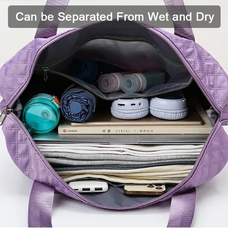 Geestock Foldable Travel Bag Wet-Dry Separation Waterproof Handbag