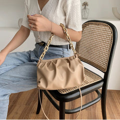 Geestock Holographic Shoulder Bag PU Leather Solid Summer Crossbody Handbag