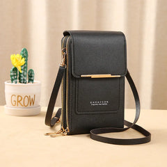 Geestock Leather Handbag Womens Crossbody Purse with Touch Screen Phone Pocket