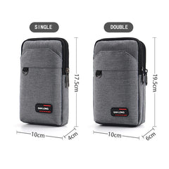 Geestock Men Waist Bag Purse High Waist Fanny Pack Double Layer Phone Pouch Bag