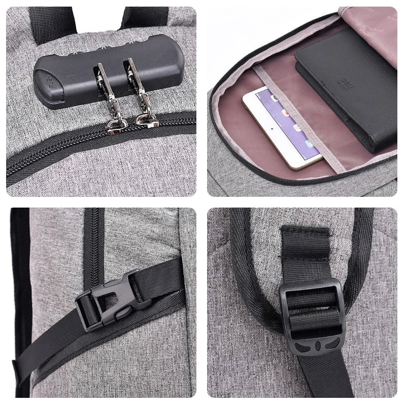 Geestock Nylon Backpack Men Multi-functional Laptop Bag Waterproof