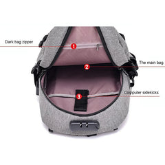 Geestock Nylon Backpack Men Multi-functional Laptop Bag Waterproof