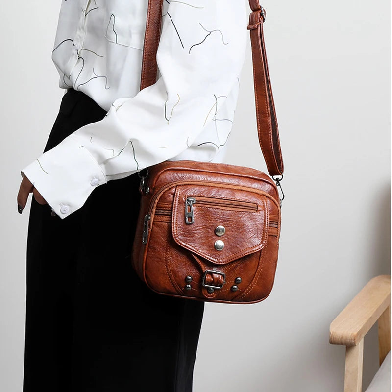 Geestock Small Square Bag Women Shoulder Bags Vintage Crossbody Messenger