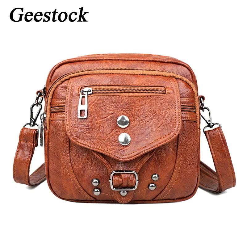 Geestock Small Square Bag Women Shoulder Bags Vintage Crossbody Messenger