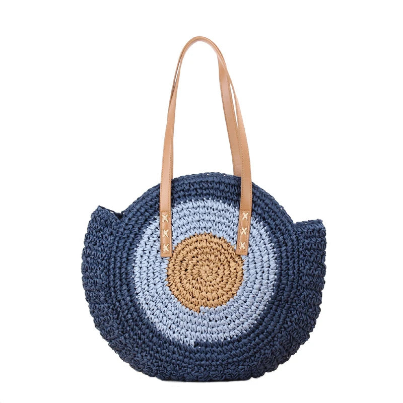 Geestock Summer Beach Bags for Girls Weave Rattan Shoulder Bag