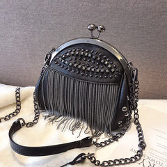 Geestock Tassel Chains Bag Punk Style Crossbody Handbag