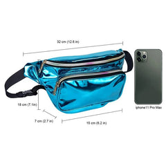 Geestock Waist Bag Women Fanny Pack PVC Holographic Bag for Travel