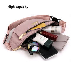 Geestock Women's Nylon Waist Bag Shoulder Crossbody Chest All-match Handbag