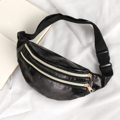 Geestock Waist Pack Holographic Laser Women Fanny Pack PU Traverl