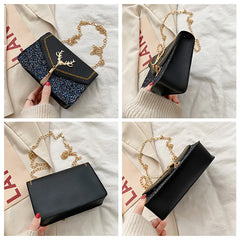 Geestock Women Antlers Shoulder Bag - PU Leather Crossbody Messenger Bag