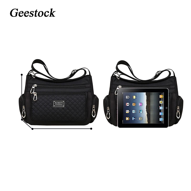 Geestock Women Nylon Waterproof Shoulder Bag Large Capacity Lady Handbag