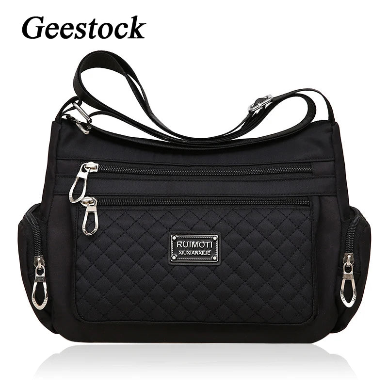 Geestock Women Nylon Waterproof Shoulder Bag Large Capacity Lady Handbag