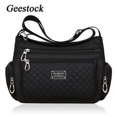 Geestock Women Nylon Waterproof Shoulder Bag Large Capacity Lady Handbag