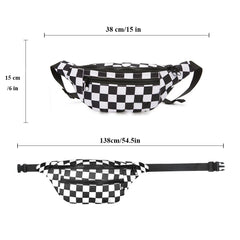 Geestock Plaid Hip Hop Waist Pack Women Belt Bags Chest Bag