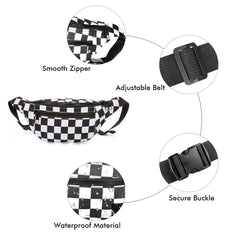 Geestock Plaid Hip Hop Waist Pack Women Belt Bags Chest Bag