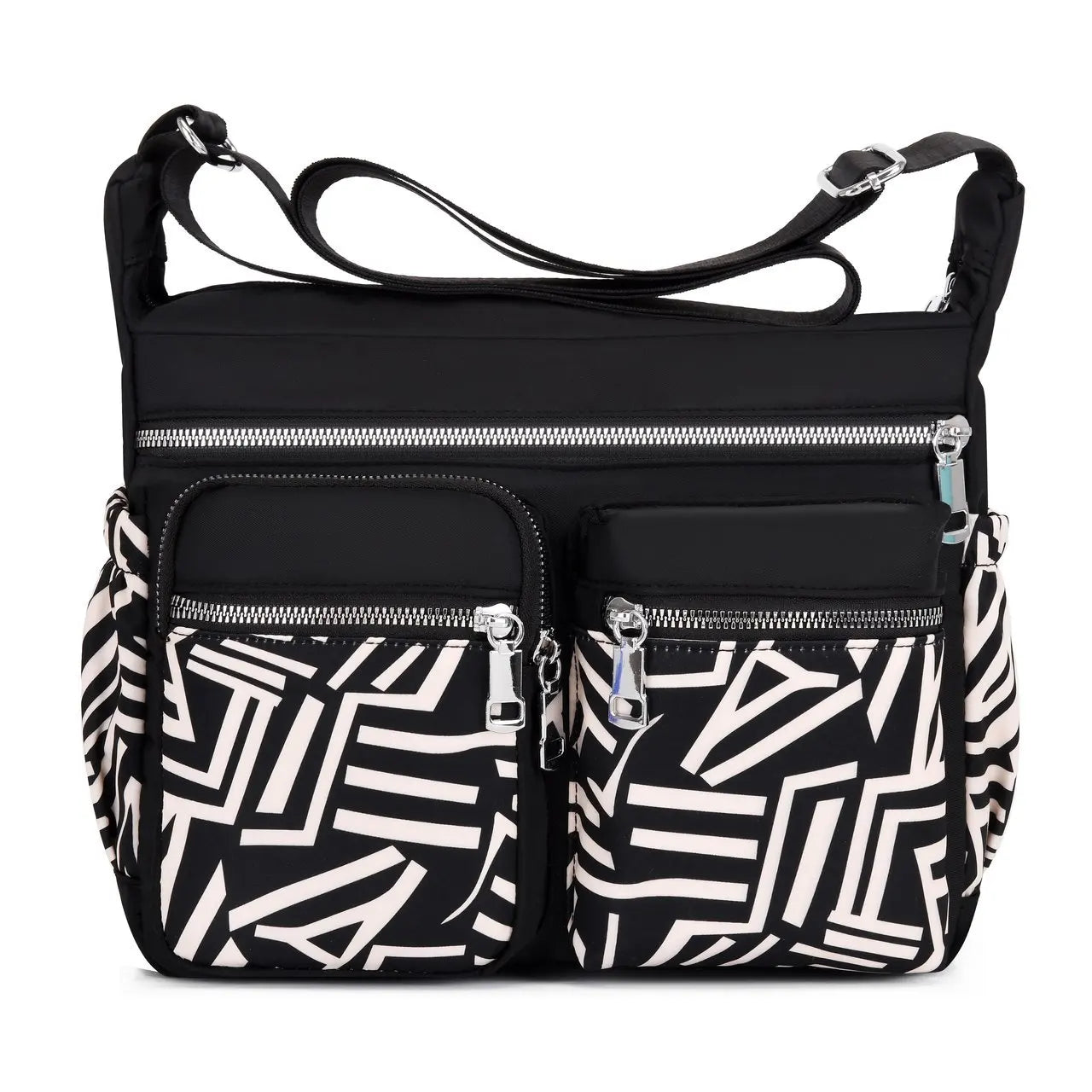 Geestock Women's Crossbody Bag Waterproof Nylon Flower Shoulder Messenger Bag