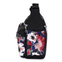 Geestock Women's Crossbody Bag Waterproof Nylon Flower Shoulder Messenger Bag