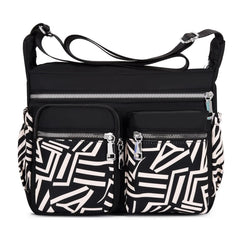 Geestock Women's Crossbody Bag Waterproof Nylon Flower Shoulder Messenger Bag