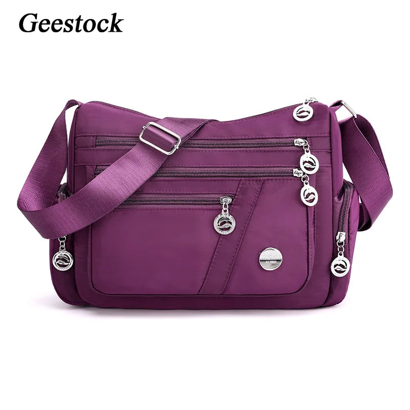 Geestock Women's Crossbody Bag Waterproof Nylon Handbag Large Capacity