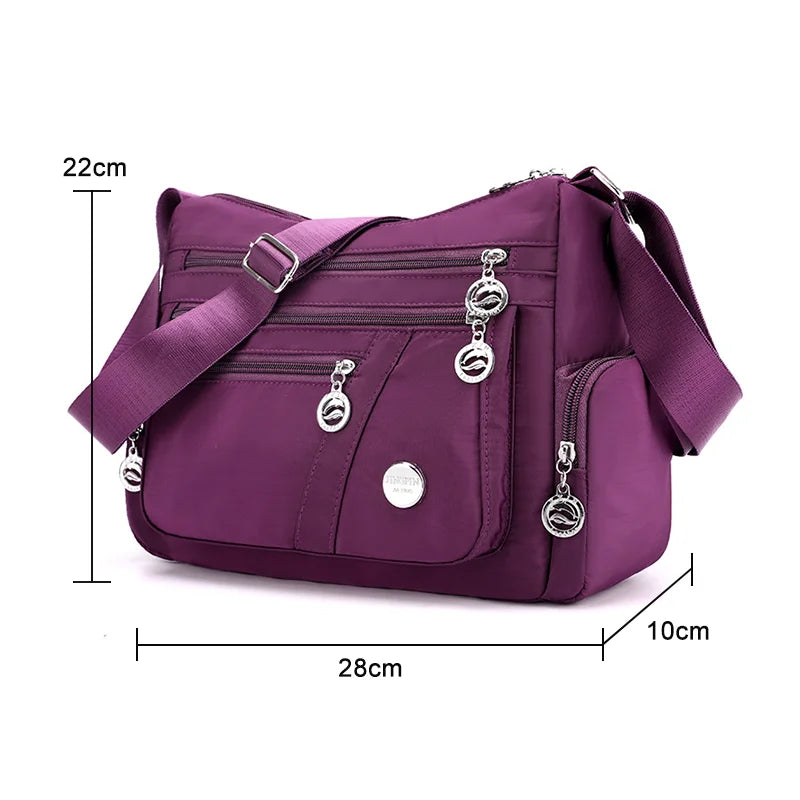 Geestock Women's Crossbody Bag Waterproof Nylon Handbag Large Capacity