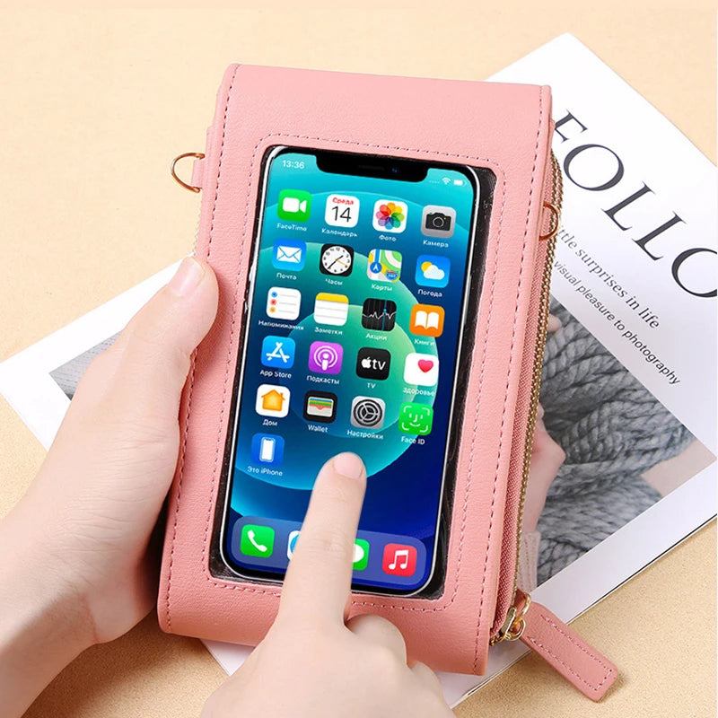Geestock zadig Women's Touch Screen Shoulder Bag Soft Leather Wallet Purse