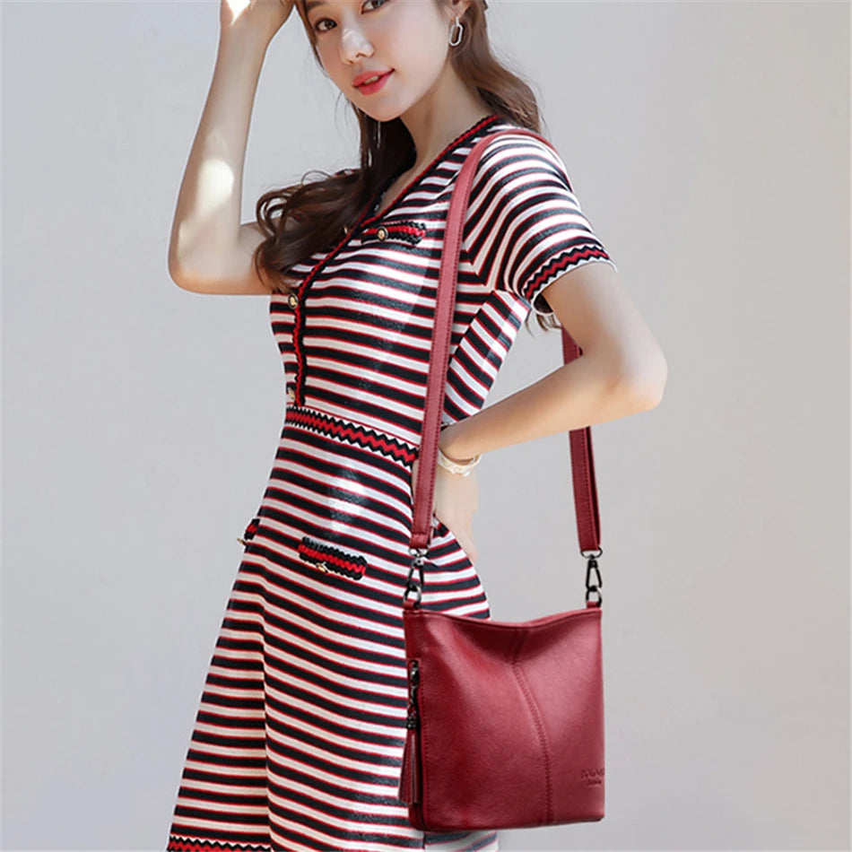 Genuine Leather Tassels Ladies Hand Crossbody Bags For Women Purses And Handbags