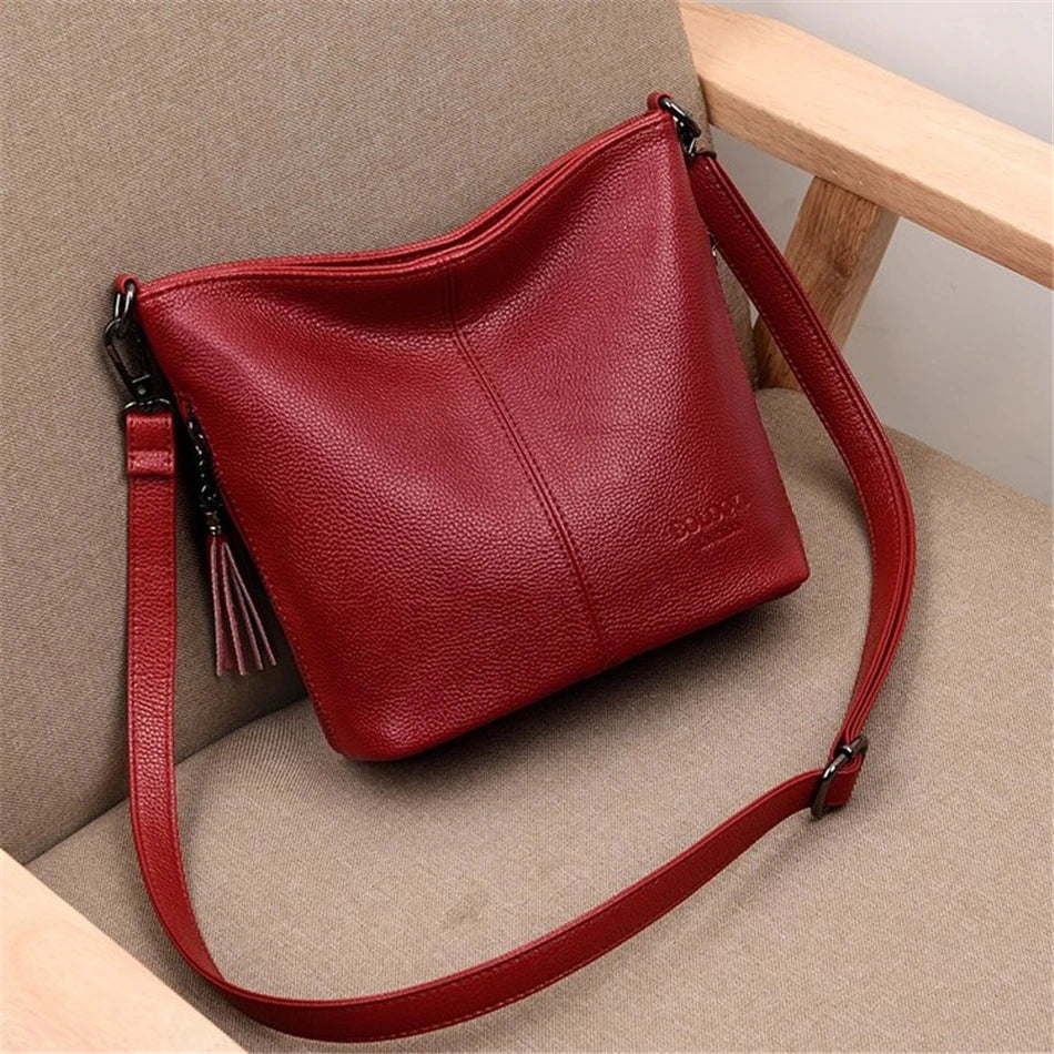 Genuine Leather Tassels Ladies Hand Crossbody Bags For Women Purses And Handbags