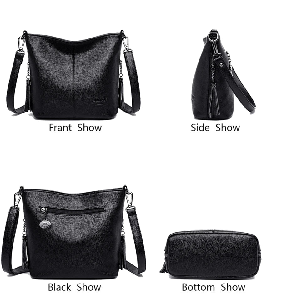 Genuine Leather Tassels Ladies Hand Crossbody Bags For Women Purses And Handbags