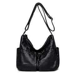 Soft Leather Handbags Large Capacity Tote Bags High Female Shoulder Bags