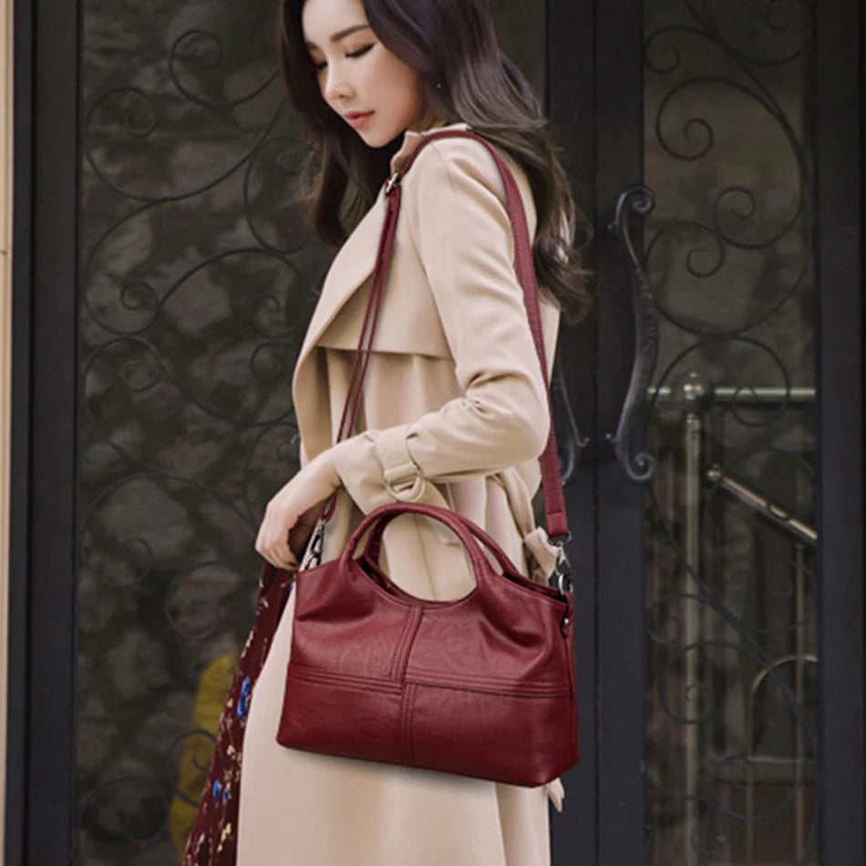 Soft Leather Handbags High Women Bag Small Casual Female Messenger Shoulder Bag